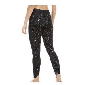 Nike Pro Dri Fit Starry Night Skinny Leggings Size XS Black Silver EUC B47